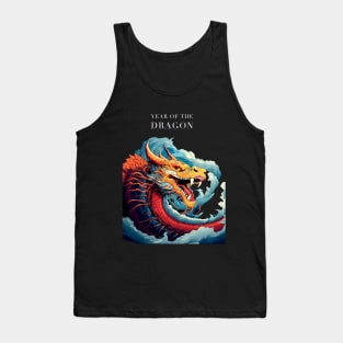 Chinese Dragon: Year of the Dragon, Chinese New Year on a dark (Knocked Out) background Tank Top